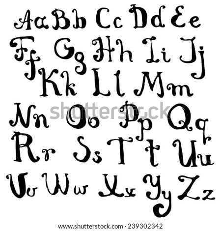 Vector Alphabet Hand Drawn Letters Letters Stock Vector 284999669 ...