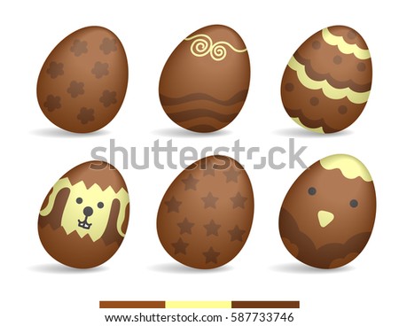 Illustration vector lot of colorful paint chocolate eggs on happy Easter theme.
