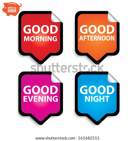 Vector Good Morning Good Afternoon Good Stock Vector 161682515