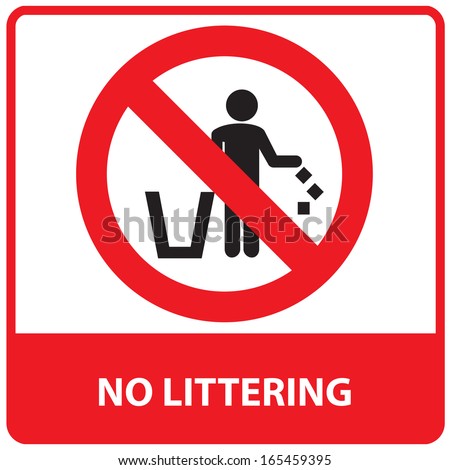 No Littering Sign Stock Illustration 165459395 - Shutterstock