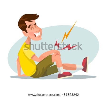Man Character Broken Leg Vector Flat Stock Vector 481823242 - Shutterstock