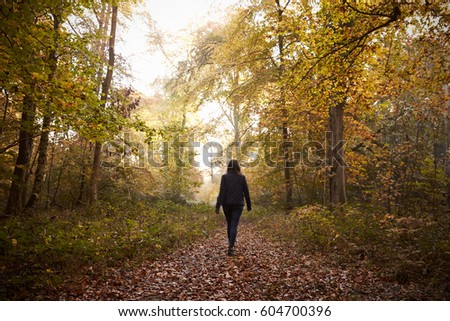 Sad Lonely Woman Walking Alone Into Stock Photo 71678587 - Shutterstock