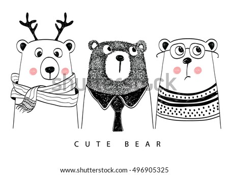 Download Cute Bear Stock Vector 496905325 - Shutterstock