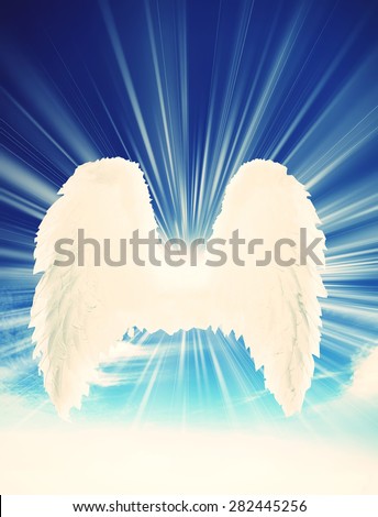 Guardian Angel White Wings Over Dramatic Stock Photo 340240853 ...