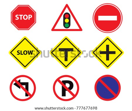 Vector Traffic Sign Icon Danger Road Stock Vector 777677698 - Shutterstock