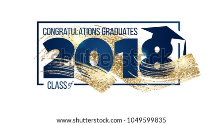 Vector Illustration Graduating Class 2018 Graphics 스톡 벡터 1049599835 ...