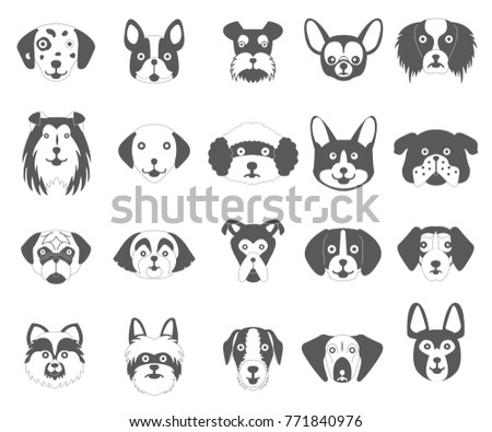 Set Dogs Vector Illustration 20 Puppy Stock Vector 350816786 - Shutterstock