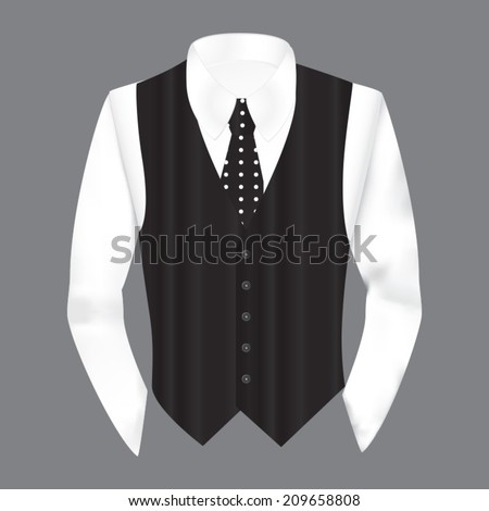 vest with shirt and tie