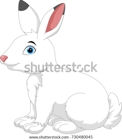 Vector Illustration Cute Cartoon Arctic Hare Stock Vector 730480045 ...