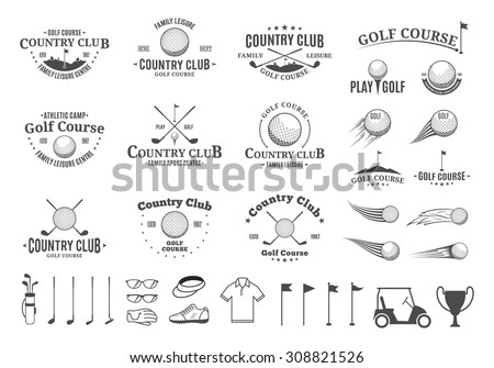 Set Golf Country Club Logo Templates Stock Vector 323917844 - Shutterstock