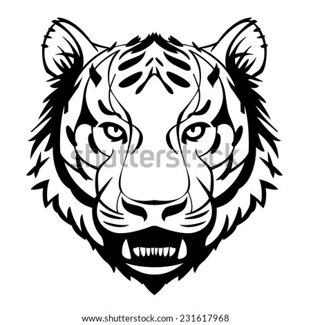 Tiger Head Showing Teeth Vector Suitable Stock Vector (Royalty Free ...