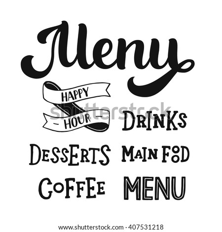 Elements Menu Design Vector Template Design Cafe Stock 