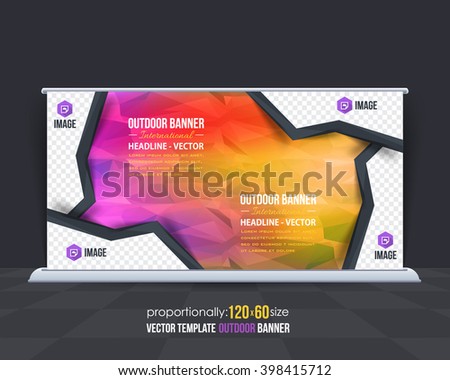 Colorful Low Poly Outdoor Banner Advertising Stock Vector ...