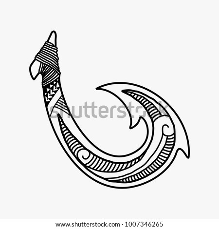 Download Hand Drawn Hawaiian Fish Hook Logo Stock Vector (Royalty ...