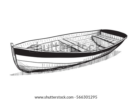 Vector Illustration Boat On Beach Stock Vector 566301295 