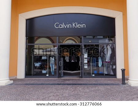 ROME, ITALY - SEPTEMBER 3, 2015. Calvin Klein Store in Rome, Italy. Calvin Klein Inc. is an American fashion house founded by the fashion designer Calvin Klein.