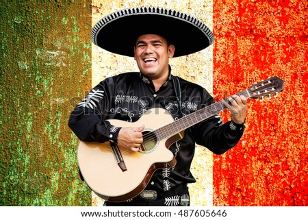 Charro Mariachi Man Playing Guitar Over Stock Photo 90493468 - Shutterstock