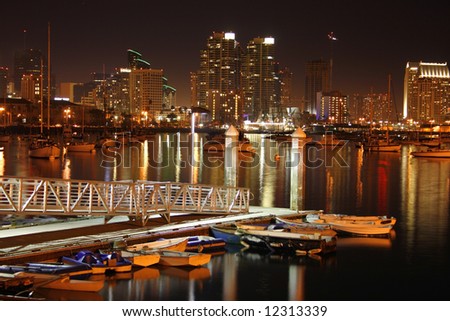 Night Time San Diego Ca Skyline Stock Photo (Edit Now) 12313339
