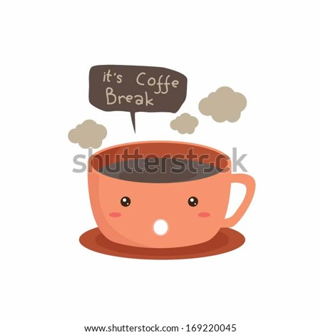 Cup Coffee Cute Character ìŠ¤í†¡ ë²¡í„° 169220045 - Shutterstock