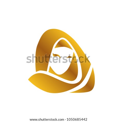 Muslimah Logo  Hijab Scarf Fashion Product Stock Vector 