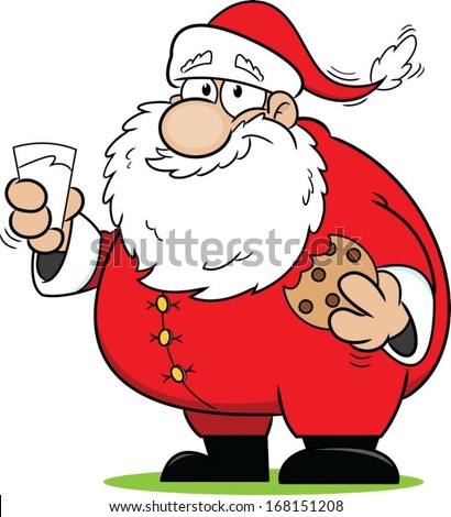 Cartoon Santa Claus Snacking On Some Stock Vector 168151208 - Shutterstock