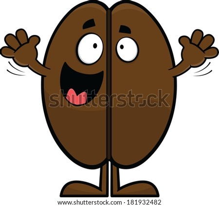 Cartoon Illustration Of A Happy Coffee Bean Cartoon Illustration Of A Happy Coffee Bean