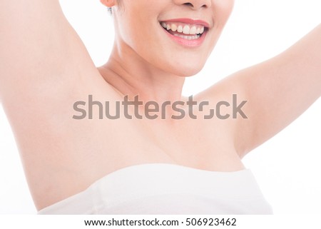 armpits raised asian care her armpit groomed hands shows shutterstock