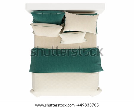 Contemporary Bed Isolated On White Background Stock Photo (Royalty Free