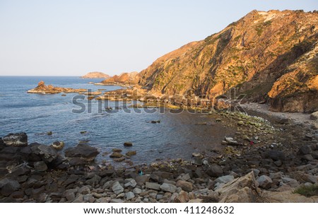 Wide view of Eo Gio ocean coast at Quy Nhon city, Binh Dinh province, central of Vietnam