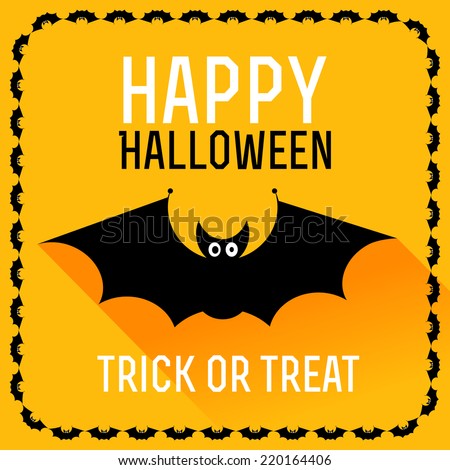 Cute Bat Happy Halloween Card Vector Stock Vector 151303718 - Shutterstock