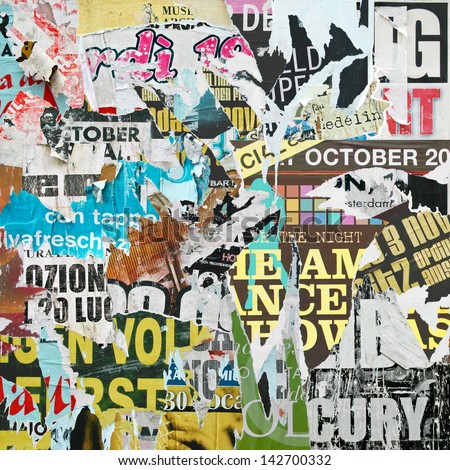 Grunge Background Old Torn Posters Stock Photo 27905032 - Shutterstock