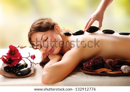 Spa Stone Massage. Beauty Treatments. Spa Hot Stones