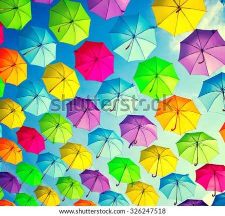 Colorful Umbrellas Background Colourful Umbrellas Urban ...