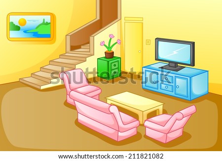 Cartoon Living Room Stock Images, Royalty-Free Images 