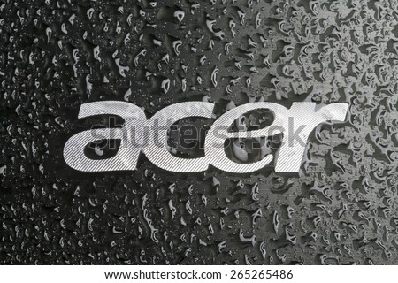 KAZAN, RUSSIA, 15 March 2015: water drops on the Acer logo