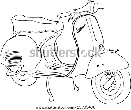 Outline Vespa Primavera Stock Vector 15849514 - Shutterstock