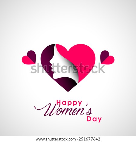 Happy Women's Day greeting card with beautiful designing elements.