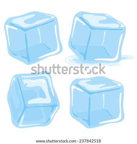 Ice Cubes Vector Set On White Stock Vector 237842518 - Shutterstock