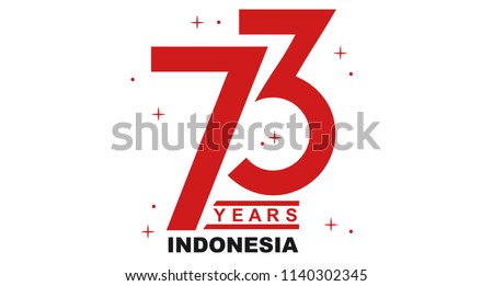 73 Years Indonesian independence Day Logo Wallpaper Background Vector Eps 10