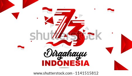73th August 2018 Logo Special happy independence Indonesia day red and white bacground vector illustration Design 1