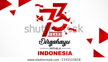 73th August 2018 Logo Special happy independence Indonesia day red and white bacground vector illustration Design 3