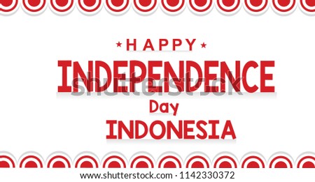 Circle Flag Red and White 73 Years Happy Independence Indonesia