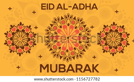 Pink and orange Ornament Special Eid Al Adha Mubarak Vector Illustration EPS 10