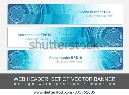 set three horizontal website header banner stock vector royalty