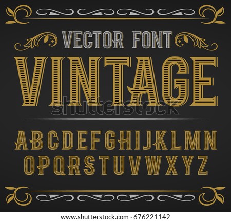 Vector Vintage Label Font Retro Vector Vintage Label Font Retro