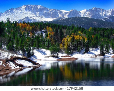 Snow Capped Pikes Peak Soaring Over Stock Photo 17691730 - Shutterstock