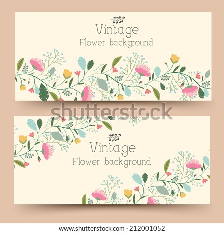 retro flower vertical banners concept. Vector illustration design