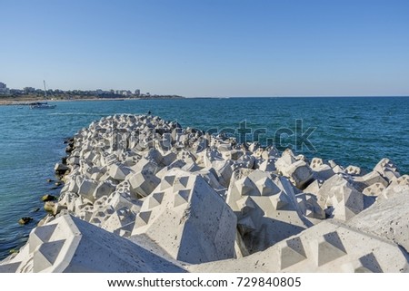 constanta tomis breakwater tetra blocos concretos quebra vagens