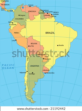 South america political map Stock Photos, Images, & Pictures | Shutterstock