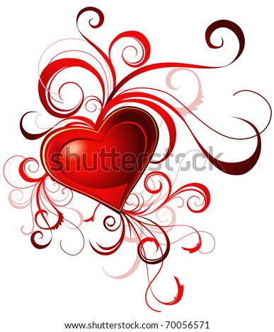 Abstract Vector Heart Butterflies Element Design Stock Vector 85883725 ...